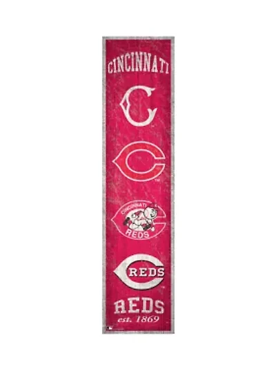 MLB Cincinnati Reds 6 in x 24 in Heritage Banner Sign