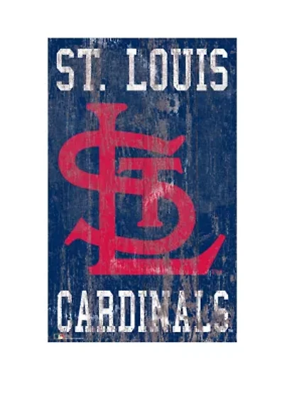 MLB Saint (St.) Louis Cardinals 11 in x 19 in Heritage Distressed Logo Sign