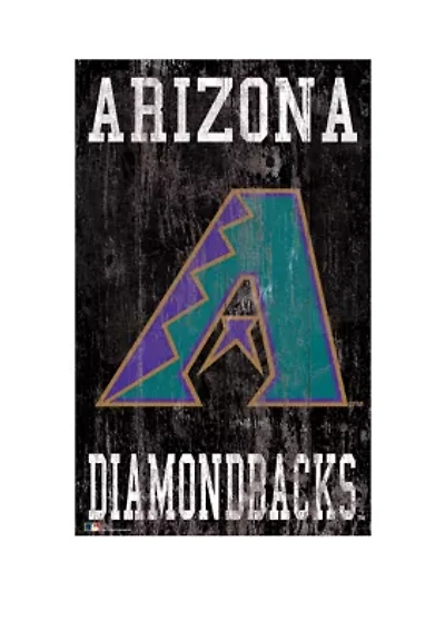 MLB Arizona Diamondbacks 11 in x 19 in Heritage Distressed Logo Sign