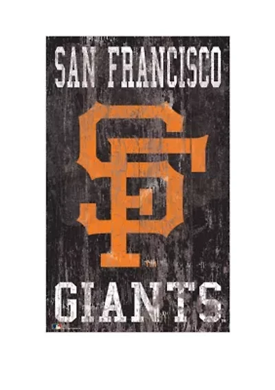 MLB San Francisco Giants 11 in x 19 in Heritage Distressed Logo Sign