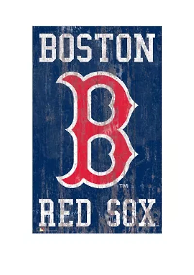 MLB Boston Red Sox 11 in x 19 in Heritage Distressed Logo Sign