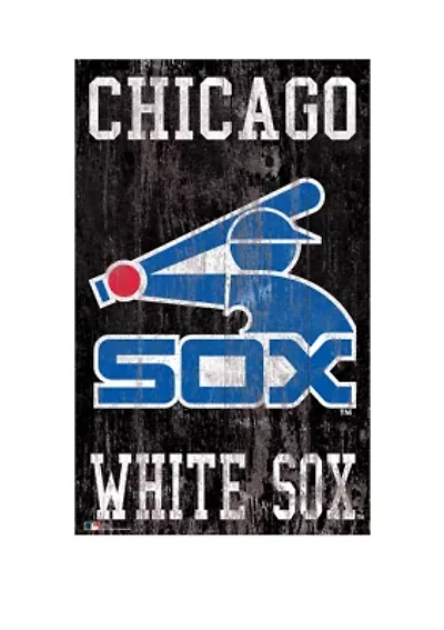 MLB Chicago White Sox 11 in x 19 in Heritage Distressed Logo Sign