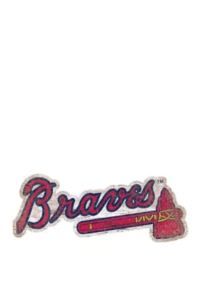 MLB Atlanta Braves Distressed Logo Cutout Sign
