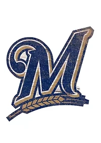 MLB Milwaukee Brewers Distressed Logo Cutout Sign