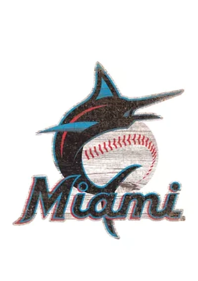 MLB Miami Marlins Distressed Logo Cutout Sign