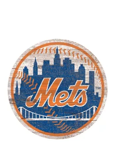 MLB New York Mets Distressed Logo Cutout Sign
