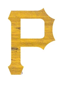 MLB Pittsburgh Pirates 24 in x 24 in Distressed Logo Cutout Sign