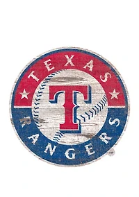 MLB Texas Rangers Distressed Logo Cutout Sign