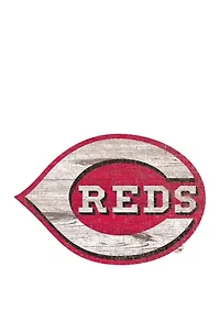 MLB Cincinnati Reds Distressed Logo Cutout Sign