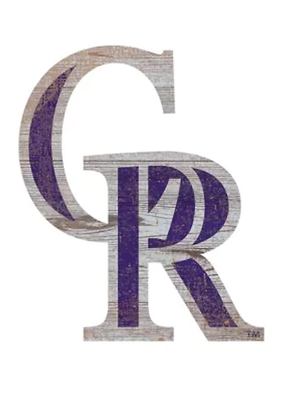 MLB Colorado Rockies Distressed Logo Cutout Sign