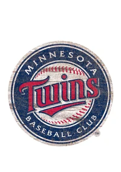 MLB Minnesota Twins  Distressed Logo Cutout Sign