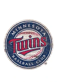 MLB Minnesota Twins  Distressed Logo Cutout Sign