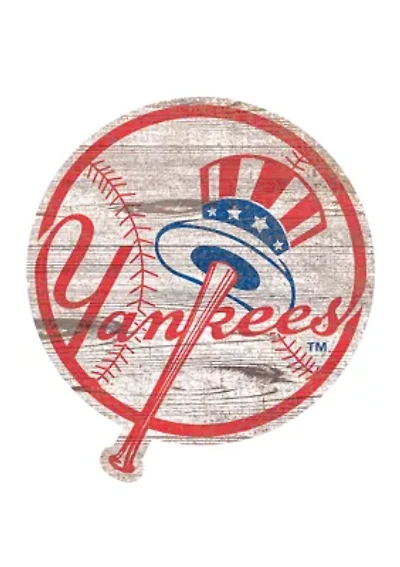 MLB New York Yankees Distressed Logo Cutout Sign