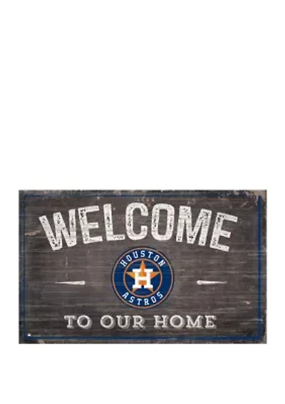MLB Houston Astros 11 in x 19 in Welcome to our Home Sign