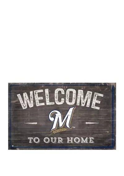 MLB Milwaukee Brewers 11x19 Welcome to our Home Sign