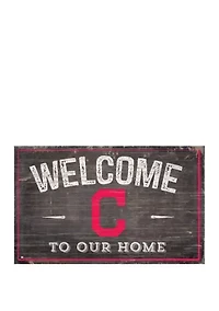 MLB Cleveland Indians 11 in x 19 in Welcome to our Home Sign
