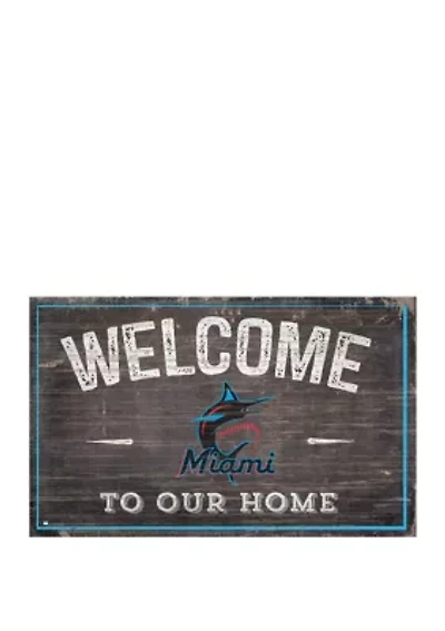 MLB Miami Marlins 11 in x 19 in Welcome to our Home Sign