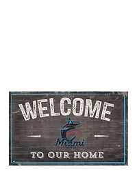 MLB Miami Marlins 11 in x 19 in Welcome to our Home Sign