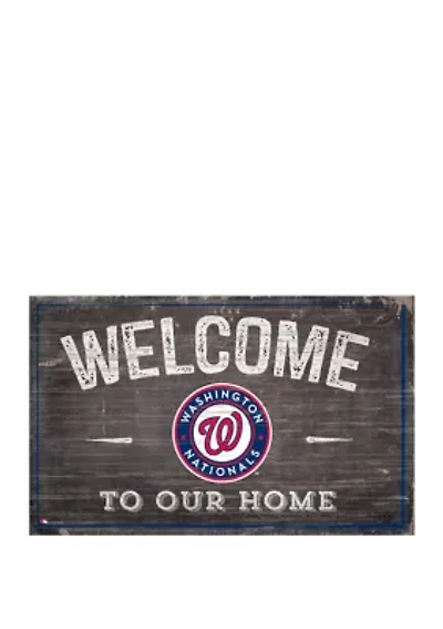 MLB Washington Nationals 11 in x 19 in Welcome to our Home Sign