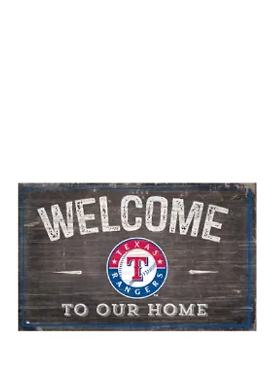 MLB Texas Rangers 11 in x 19 in Welcome to our Home Sign