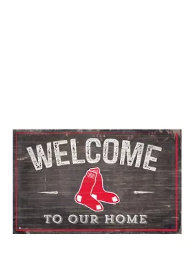 MLB Boston Red Sox 11 in x 19 in Welcome to our Home Sign