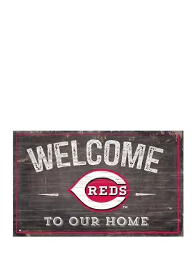 MLB Cincinnati Reds 11 in x 19 in Welcome to Our Home Sign