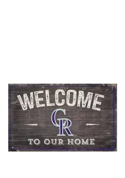 MLB Colorado Rockies 11 in x 19 in Welcome to our Home Sign