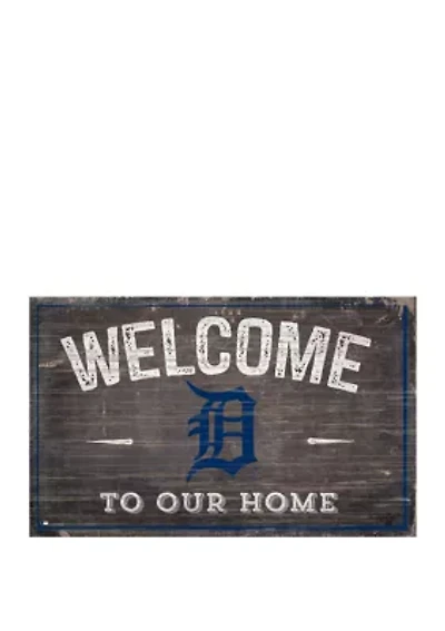 MLB Detroit Tigers 11 in x 19 in Welcome to our Home Sign