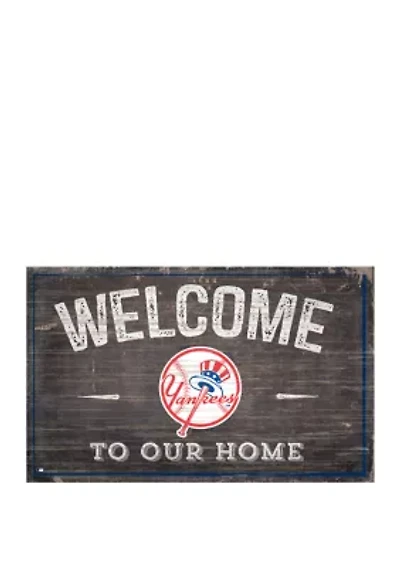 MLB New York Yankees 11 in x 19 in Welcome to our Home Sign