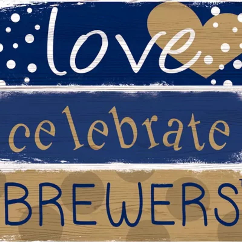 MLB Milwaukee Brewers Celebrations Stack 24 in 10 in Sign