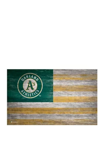 MLB Oakland Athletics 11 in x 19 in Distressed Flag