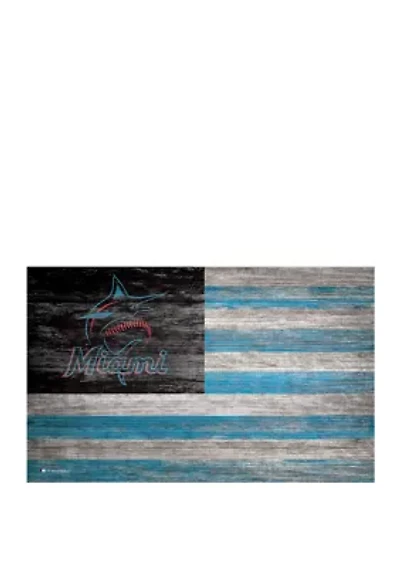 MLB Miami Marlins 11 in x 19 in Distressed Flag