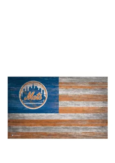 MLB New York Mets 11 in x 19 in Distressed Flag