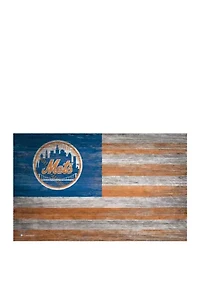 MLB New York Mets 11 in x 19 in Distressed Flag