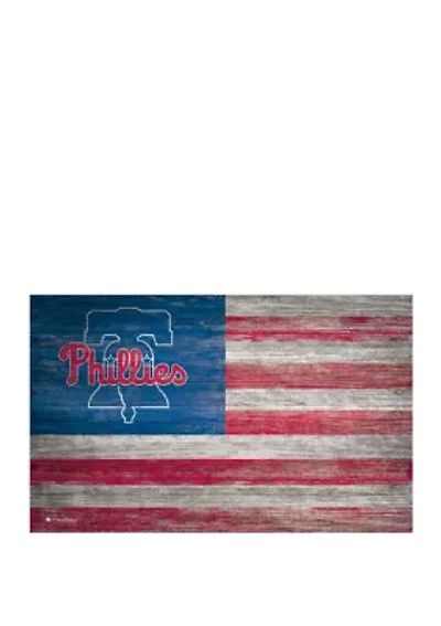 MLB Philadelphia Phillies 11 in x 19 in Distressed Flag