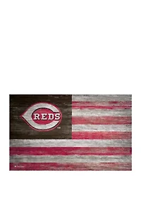 MLB Cincinnati Reds 11 in x 19 in Distressed Flag