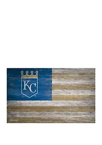 MLB Kansas City Royals 11 in x 19 in Distressed Flag Sign
