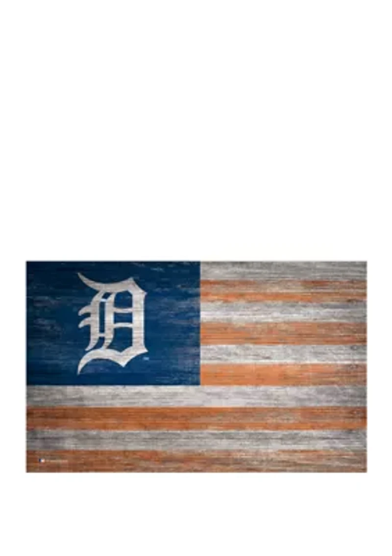 MLB Detroit Tigers 11 in x 19 in Distressed Flag