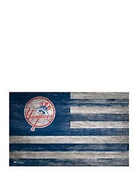 MLB New York Yankees 11 in x 19 in Distressed Flag Sign