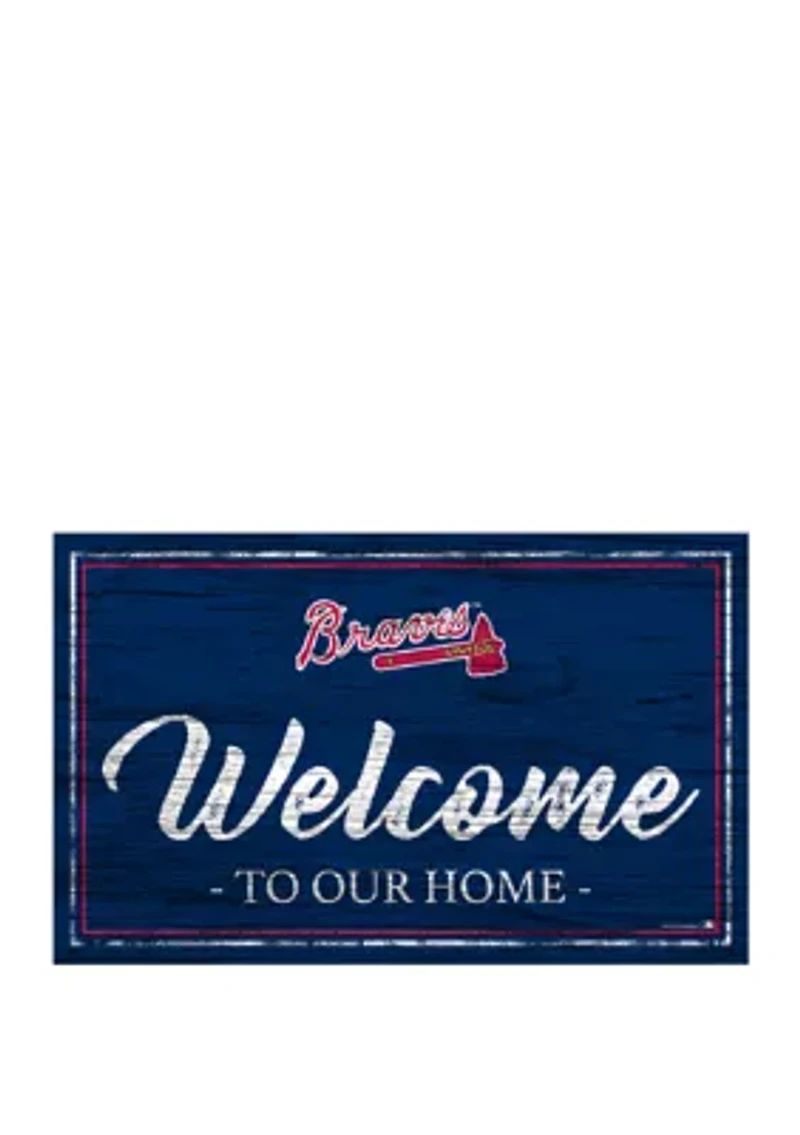 MLB Atlanta Braves 11 in x 19 in Team Color Welcome Sign