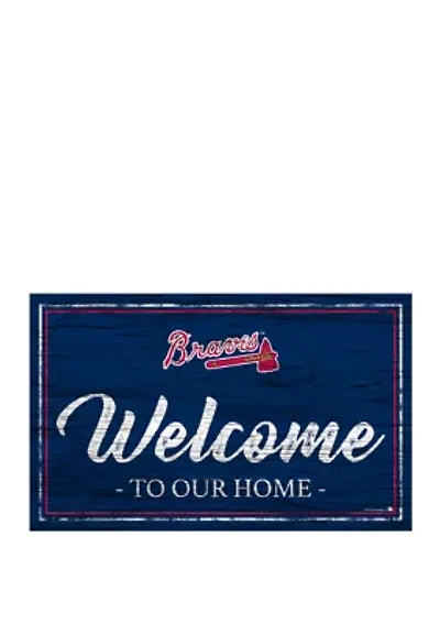MLB Atlanta Braves 11 in x 19 in Team Color Welcome Sign