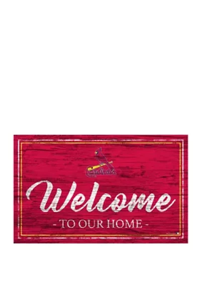 MLB St. Louis Cardinals 11 in x 19 in Team Color Welcome Sign