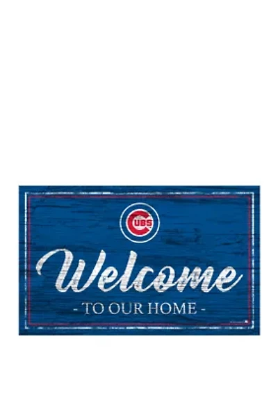 MLB Chicago Cubs 11 in x 19 in Team Color Welcome Sign