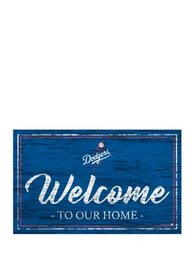 MLB Los Angeles Dodgers 11 in x 19 in Team Color Welcome Sign