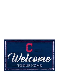 MLB Cleveland Indians 11 in x 19 in Team Color Welcome Sign