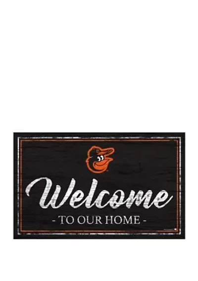 MLB Baltimore Orioles 11 in x 19 in Team Color Welcome Sign