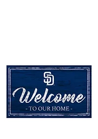 MLB San Diego Padres 11 in x 19 in Team Color Welcome Sign