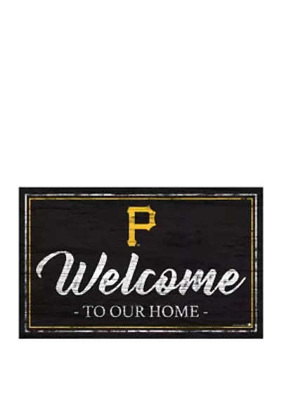 MLB Pittsburgh Pirates 11 in x 19 in Team Color Welcome Sign