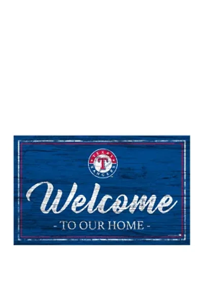 MLB Texas Rangers 11 in x 19 in Team Color Welcome Sign