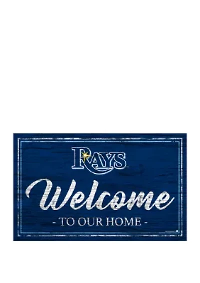 MLB Tampa Bay Rays 11 in x 19 in Team Color Welcome Sign